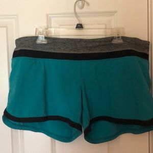 Turquoise w/ black trim & gray waist- 4 in. seam